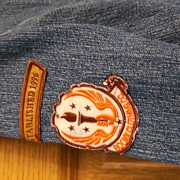 BX BoomX Denim Coveralls with Fur Trim and 1996 wing patches. Jumpsuit Overalls. - Picture 4 of 13